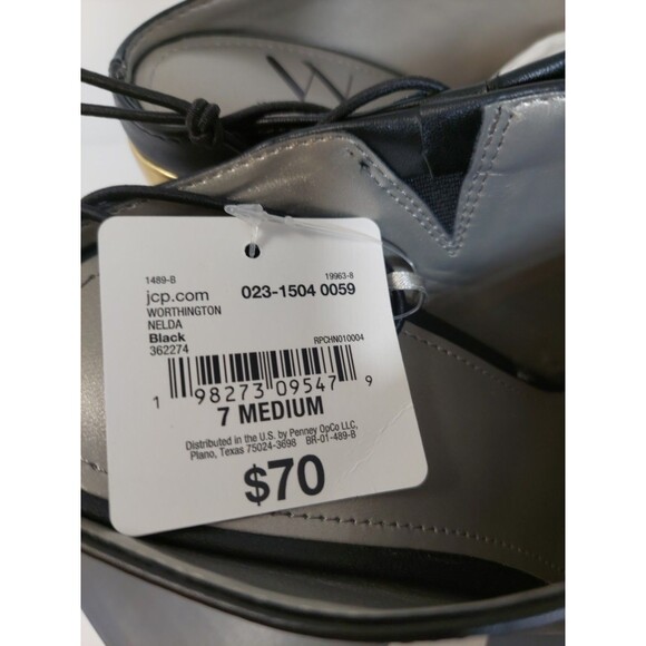 Worthington Women's Size 7 Nelda Mules 7M Black Gold Shiny Heel Slip On - Picture 10 of 13